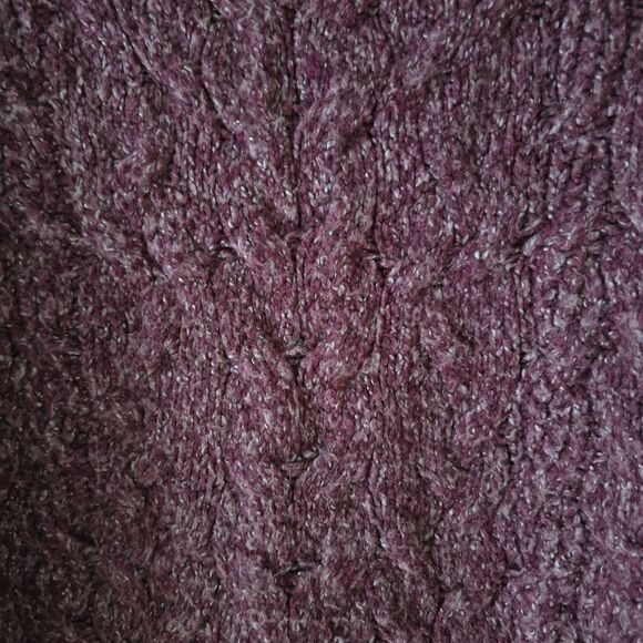 Free People Merry Go Round Cable-Knit Sweater In Very Berry Size L - Picture 5 of 7